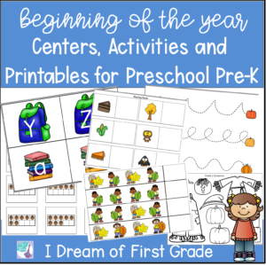 Fall Centers Activities and Printables for Preschool Pre-K