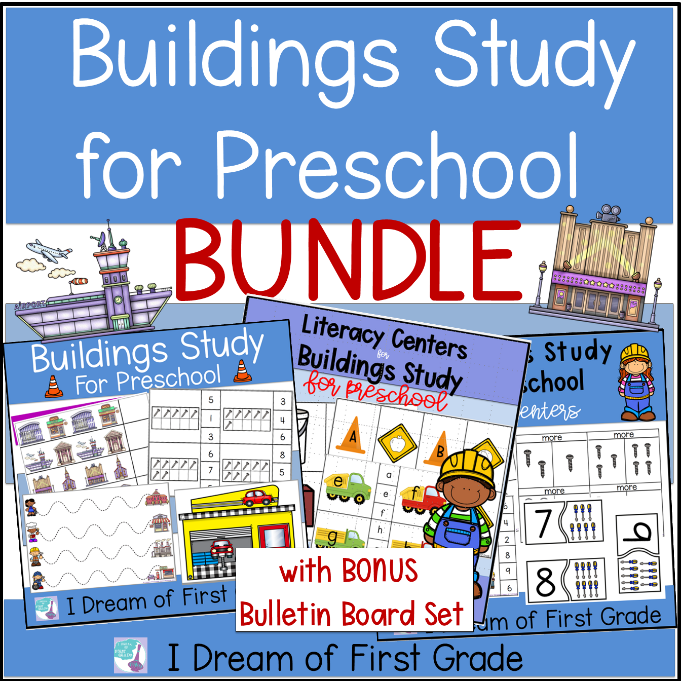 Building Study Sign Clothes Study for Preschool